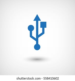 usb -  blue vector icon