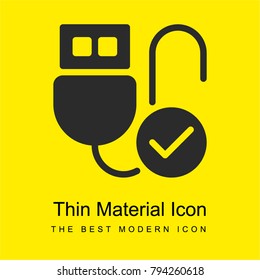 Usb bright yellow material minimal icon or logo design