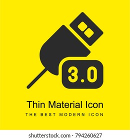 Usb bright yellow material minimal icon or logo design