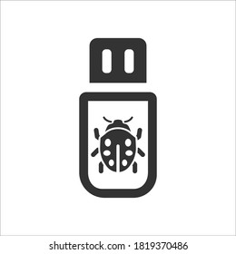 USB bug icon, vector graphics