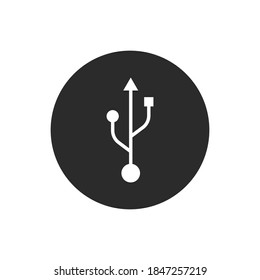 USB button vector icon. Flat icon