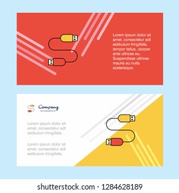 USB cable abstract corporate business banner template, horizontal advertising business banner.