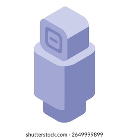 Cabo USB conectado a uma porta de dispositivo em uma visualização isométrica
