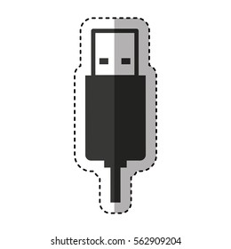 usb cable connection icon vector illustration design