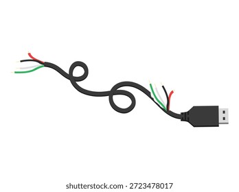 Conector de cable USB dañado Ilustración