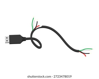 Conector de cable USB dañado Ilustración