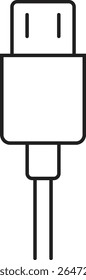 Ícone do conector do cabo USB. USB tipo relâmpago e micro usb telefone carregador vetor isolado fundo transparente. Conecte o símbolo do adaptador. Conector do dispositivo eletrônico. Sinal de carregador de smartphone.