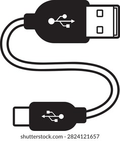 USB cable and connectors, data transfer, technology connection, digital link.
