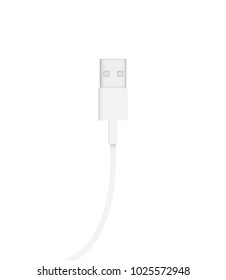 USB Cable, USB Cord, USB Icon, USB Cable, Computer Cord, Hard Drive Cord, Technology Icon, Data Cord, Vector Illustration Background