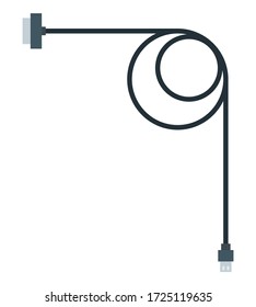 USB cable Drone vector icon flat isolated.