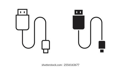 USB cable Filled flat icons set for apps and web ui designs.