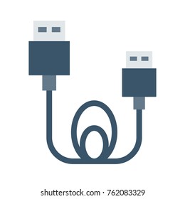 USB cable flat icon