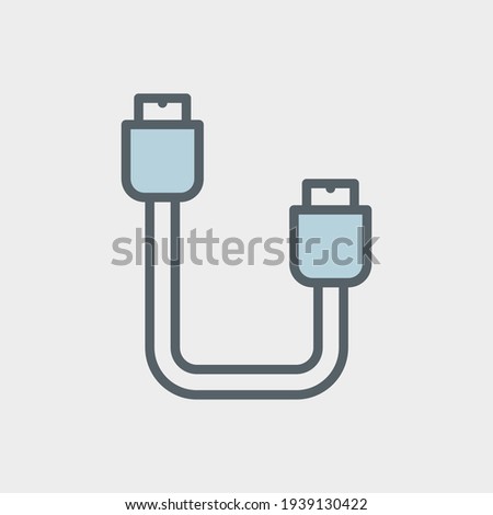 Usb cable Flat Icon Isolated On White Background