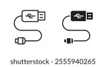 USB cable flat simple vector symbols illustration.
