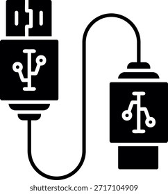 Design De Ícone De Estilo De Glifo De Cabo Usb