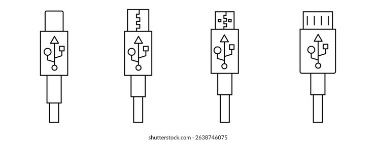 USB cable icon . usb icon . 