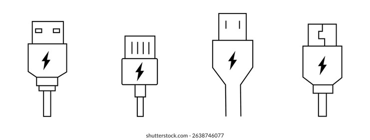 USB cable icon . usb icon . 