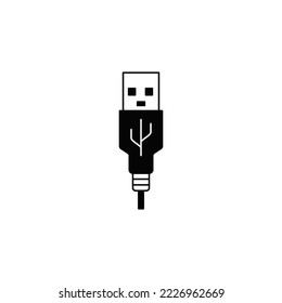 Icono de cable USB en color, aislado en fondo blanco 