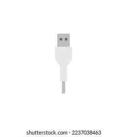 Icono de cable USB en color, aislado en fondo blanco 