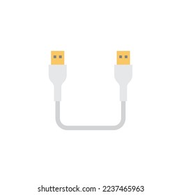 Icono de cable USB en color, aislado en fondo blanco 