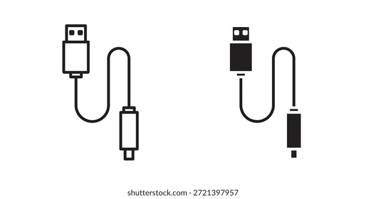 USB-Kabel-Icon-Konzeptpaket. Einfache Symbolsammlung