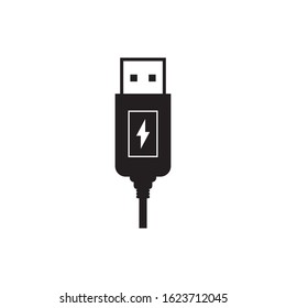 Usb cable icon design isolated on white background. Vector illustration
