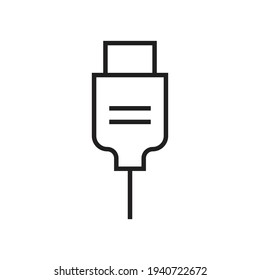 Diseño de icono de cable USB aislado en fondo blanco