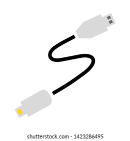 usb cable icon. flat illustration of usb cable vector icon for web