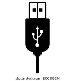 The USB cable icon flat style for web design 
