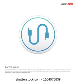 USB Cable Icon Hexa White Background icon template