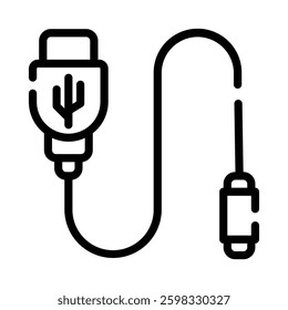 USB Cable icon illustration in line style. Perfect for website mobile app presentation. Suitable for any user interface and user experience