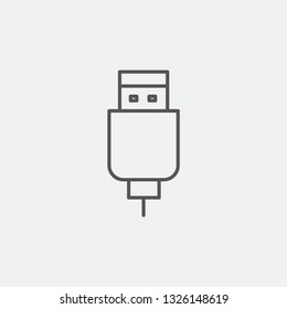USB cable icon isolated on background. Charger symbol modern, simple, vector, icon for website design, mobile app, ui. Vector Illustration