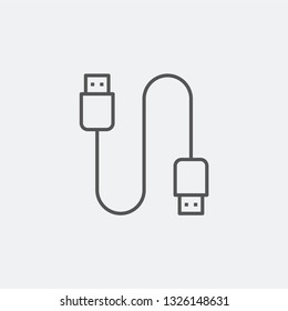 USB cable icon isolated on background. Charger symbol modern, simple, vector, icon for website design, mobile app, ui. Vector Illustration