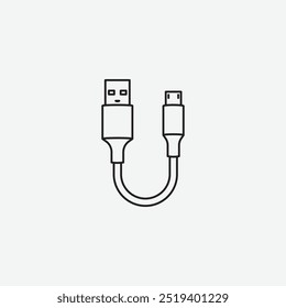 USB cable icon isolated on white background