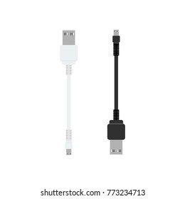 USB cable icon isolated vector illustration on white transparent background