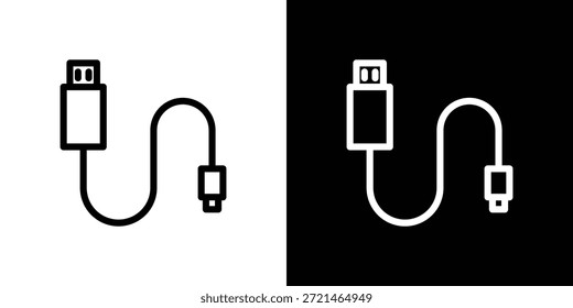 USB-Kabel-Icon-Logo-Konzept in Strichen