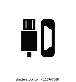 Usb Cable Icon , Micro-b Usb Type Micro B , Glyph Icon