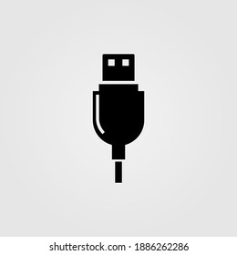 Usb cable icon for mobile device charge, data transfer.