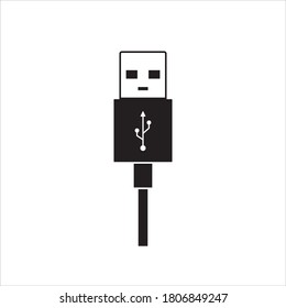 USB cable icon on white background