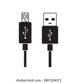 USB cable icon on white background