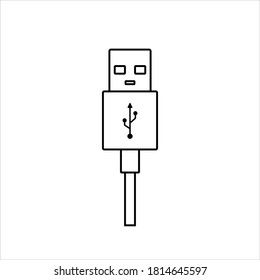 USB-Kabel-Symbol auf weißem Hintergrund