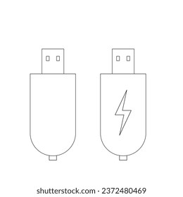 usb cable icon on white background