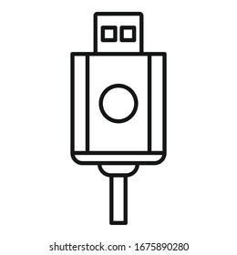 Usb cable icon. Outline usb cable vector icon for web design isolated on white background