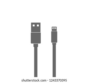 Usb cable icon. Phone charger icon. Charger icon. 