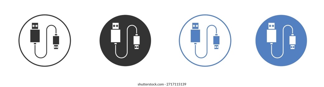 Piktogramm-Set für USB-Kabel. Vektorsymbol-Designs