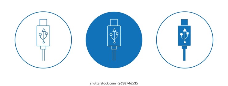 USB cable icon. usb icon set. 