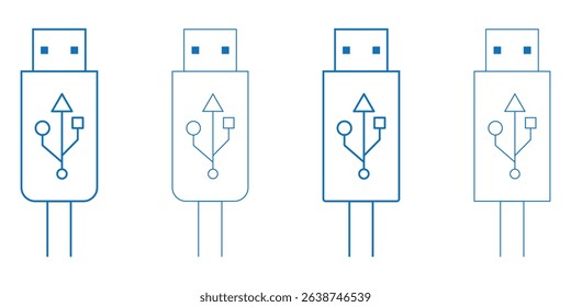 USB cable icon. usb icon set. 