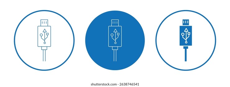 USB cable icon. usb icon set. 