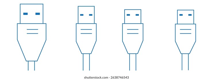 USB cable icon. usb icon set. 