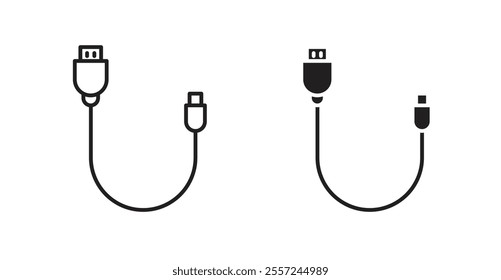 USB cable Icon set. vector illustration set